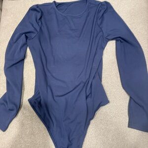 Elegant Navy Long Sleeve Bodysuit